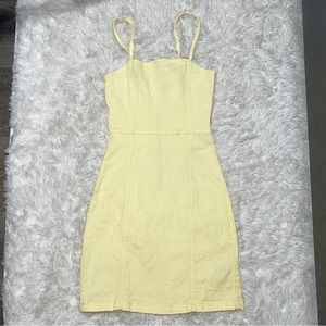 Yellow denim dress